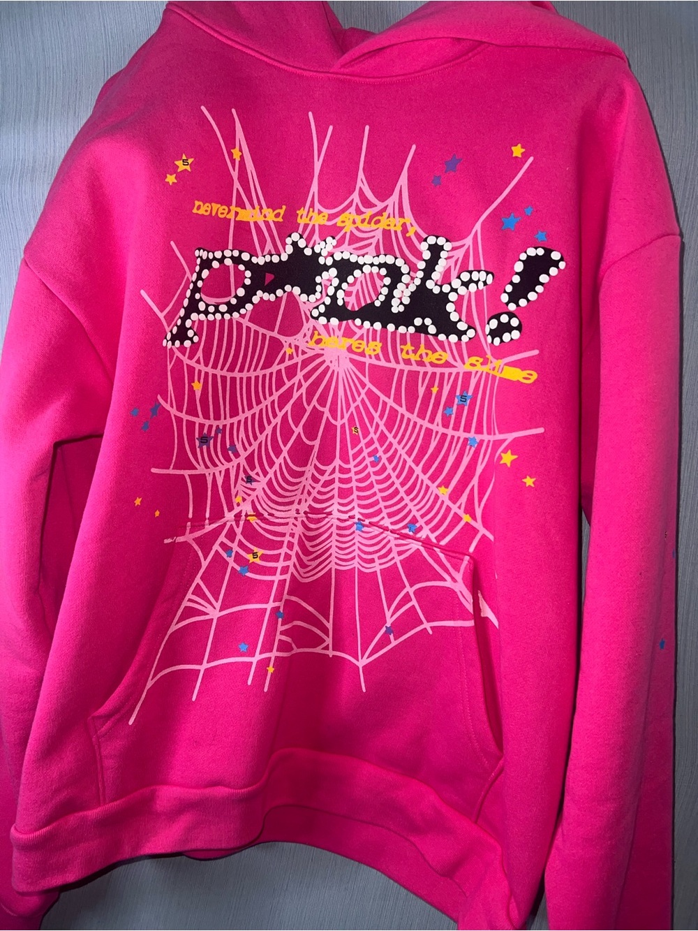 Sp5der P*nk hoodie in hot pink